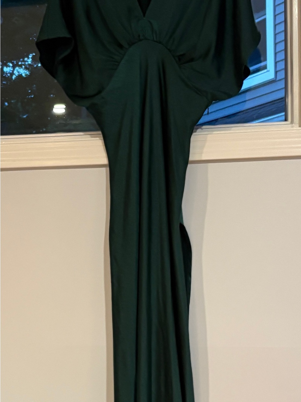 Dress Forum Dark Green Maxi Dress with Drape Detail